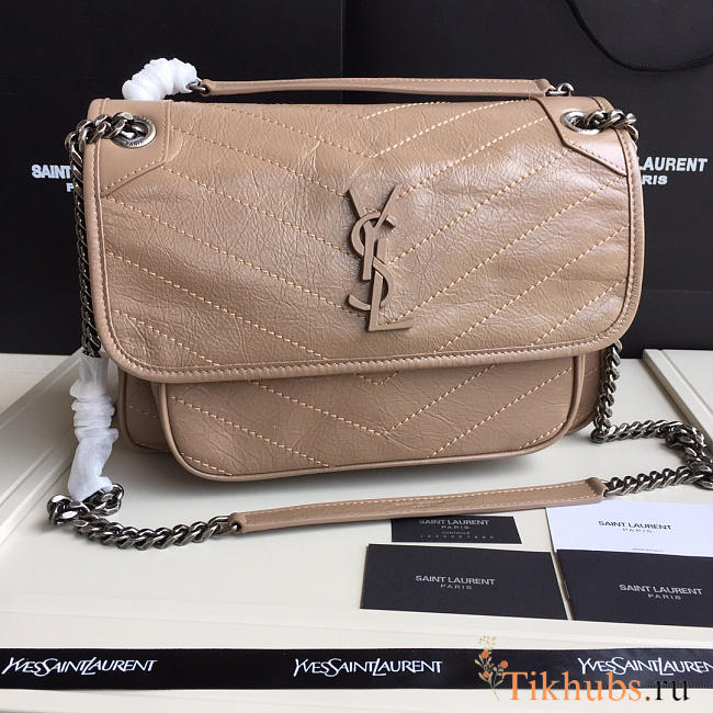 YSL Monogram Shoulder Bag In Khaki - 1