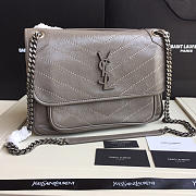 YSL Monogram Shoulder Bag In Gray - 1