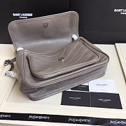 YSL Monogram Shoulder Bag In Gray - 2