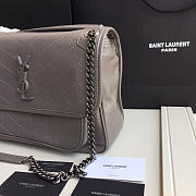 YSL Monogram Shoulder Bag In Gray - 5