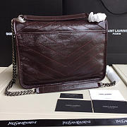 YSL Monogram Shoulder Bag In Wine Red - 2