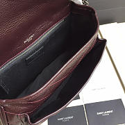 YSL Monogram Shoulder Bag In Wine Red - 3