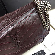 YSL Monogram Shoulder Bag In Wine Red - 5