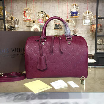 LV Speedy Bag With Wine Red 30cm