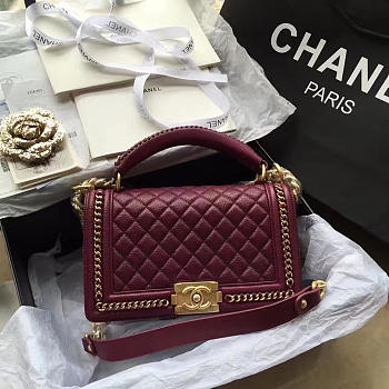 Chanel Boy Bag Wine Red 25cm