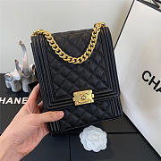 Chanel Boy Hangbag Calfskin Black With Gold Hardware AS0130 - 4