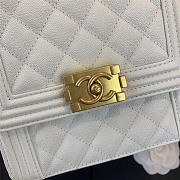 Chanel Boy Hangbag Calfskin White With Gold Hardware AS0130 - 3