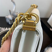 Chanel Boy Hangbag Calfskin White With Gold Hardware AS0130 - 6