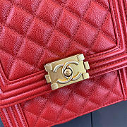 Chanel Boy Hangbag Calfskin Red With Gold Hardware AS0130 - 6