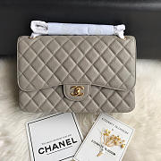 Chanel Caviar Flap Bag In Gray 30cm With Gold Hardware - 2