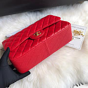 Chanel Caviar Flap Bag In Red 30cm With Gold Hardware - 2