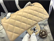  Chanel Flap Bag Lambskin Apricot With Silver Hardware 20CM - 5