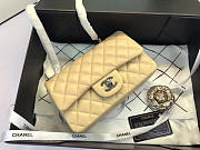  Chanel Flap Bag Lambskin Apricot With Silver Hardware 20CM - 3