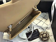  Chanel Flap Bag Lambskin Apricot With Silver Hardware 20CM - 2