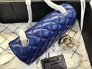 Chanel Flap Bag Lambskin Blue With Silver Hardware 20CM - 6