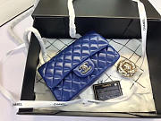 Chanel Flap Bag Lambskin Blue With Silver Hardware 20CM - 4
