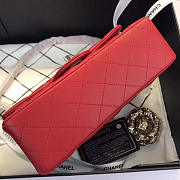  Chanel Flap Bag Lambskin Red With Silver Hardware 20CM - 6