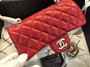 Chanel Flap Bag Lambskin Red With Gold Hardware 20CM - 3