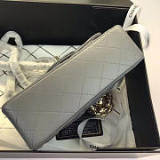 Chanel Flap Bag Lambskin Gray With Silver Hardware 20CM - 2