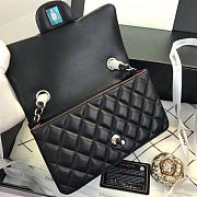 Chanel Flap Bag Lambskin Black With Sliver Hardware 20CM - 4