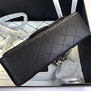 Chanel Flap Bag Lambskin Black With Sliver Hardware 20CM - 3