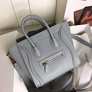 Celine Micro Luggage Calfskin Handbag In Light Blue - 3