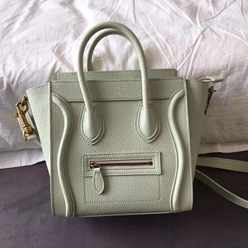 Celine Micro Luggage Calfskin Handbag In White