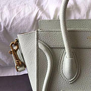 Celine Micro Luggage Calfskin Handbag In White - 6