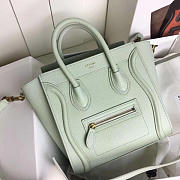 Celine Micro Luggage Calfskin Handbag In White - 3