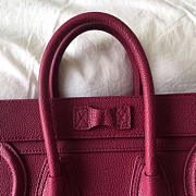 Celine Micro Luggage Calfskin Handbag In Rose Red - 3