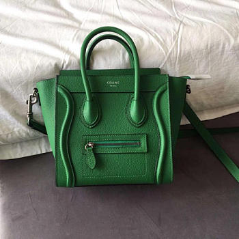 Celine Micro Luggage Calfskin Handbag In Green