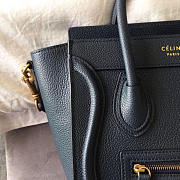 Celine Micro Luggage Calfskin Handbag In Blue - 5