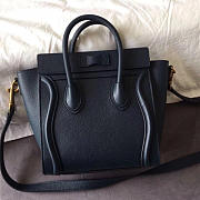 Celine Micro Luggage Calfskin Handbag In Blue - 3