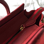 Celine Micro Luggage Calfskin Handbag In Wine Red - 3