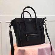 Celine Micro Luggage Calfskin Handbag In Black - 5