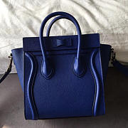 Celine Micro Luggage Calfskin Handbag In Dark Blue - 2
