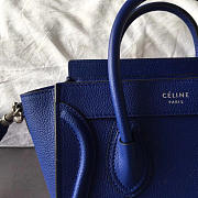 Celine Micro Luggage Calfskin Handbag In Dark Blue - 3