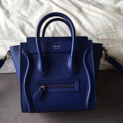 Celine Micro Luggage Calfskin Handbag In Dark Blue - 1