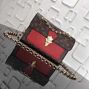 Louis Vuitton Original Monogram Canvas Lady Chain Bag Red VICTOIRE Handbag M41731 - 3