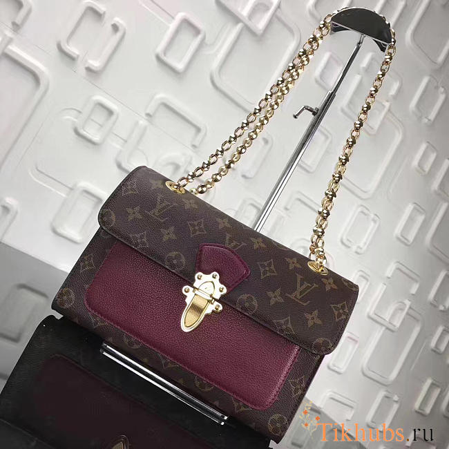 Louis Vuitton Original Monogram Canvas Chain Bag With AmaranthVICTOIRE Handbag M41731 - 1