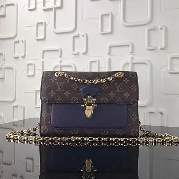 Louis Vuitton Monogram Canvas Chain Blue Bag VICTOIRE Handbag M41731