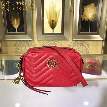 Marmont matelassé mini bag in Red 448065