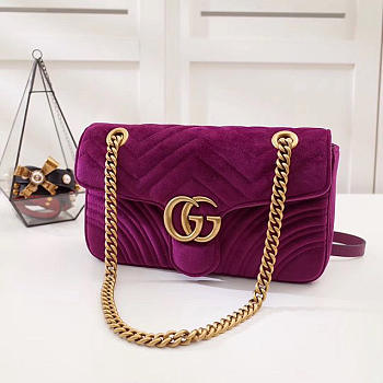 Modishbags Marmont velvet Medium shoulder bag in Purple