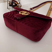 Modishbags Marmont velvet Large shoulder bag in Wine Red - 3