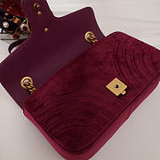 Modishbags Marmont velvet Large shoulder bag in Wine Red - 5