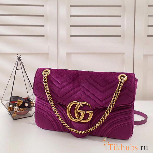 Modishbags Marmont velvet Large shoulder bag in Purple - 1