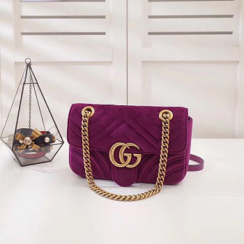 	Modishbags Marmont velvet Small shoulder bag in Purple