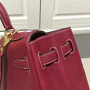 Modishbags Kelly Mini Leather Wine Red Handbag  - 3