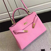 Modishbags Kelly Mini Leather Pink Handbag  - 5