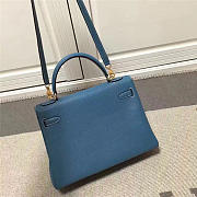 Modishbags Kelly Mini Leather Blue Handbag  - 3